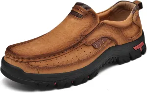 Men Casual Shoes Leather Slip On Loafers Walking Shoes for Work Office Dress Outdoor