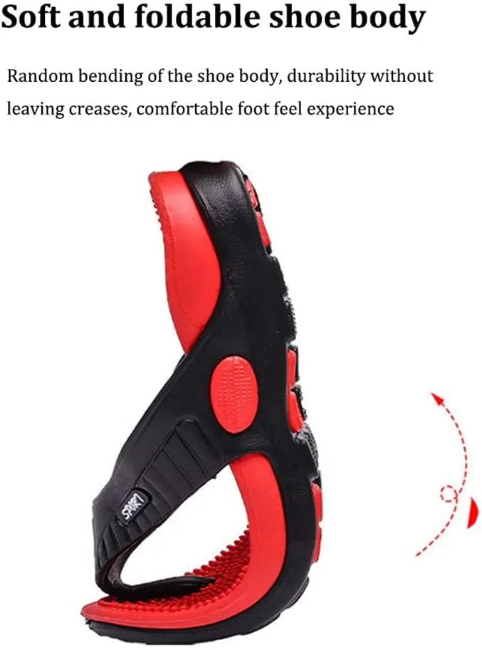 Men Flip-Flops Massage Slippers,Acupressure Massage Sandals,Relief Plantar Fasciitis Heel Arch Arthritis Pain,Breathable Beach Shoes(Size:EU 40,Color:Black)
