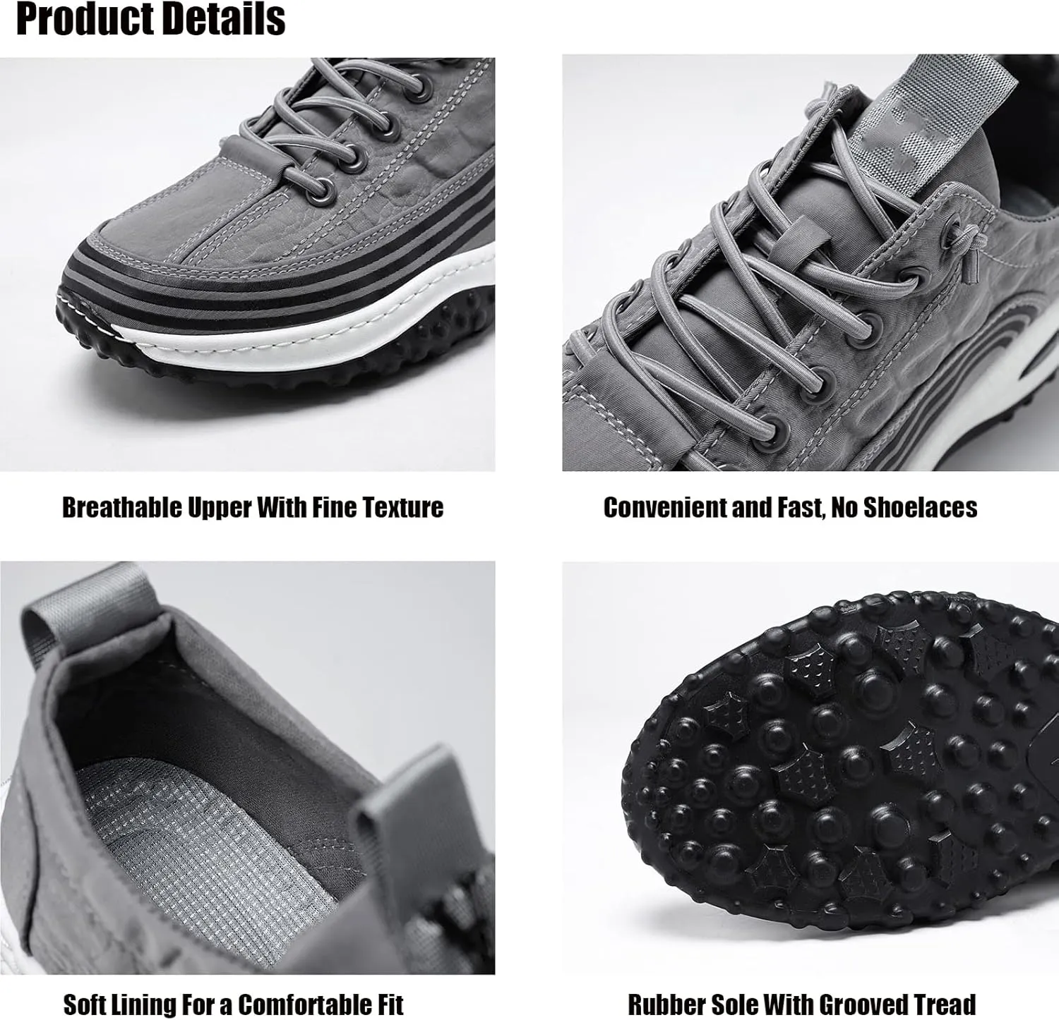 Men's 3D Pattern Soft Height Lifting Canvas Sneakers,Fashion Round Head Air Cushion Elastic Non-Slip Casual Lace-Up Running Sneaker