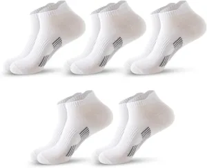 Mens Ankle Athletic Socks Low Cut Breathable Running Socks Cushioned Arch Sport Cotton Casual Socks 6-12 (5 Pairs)