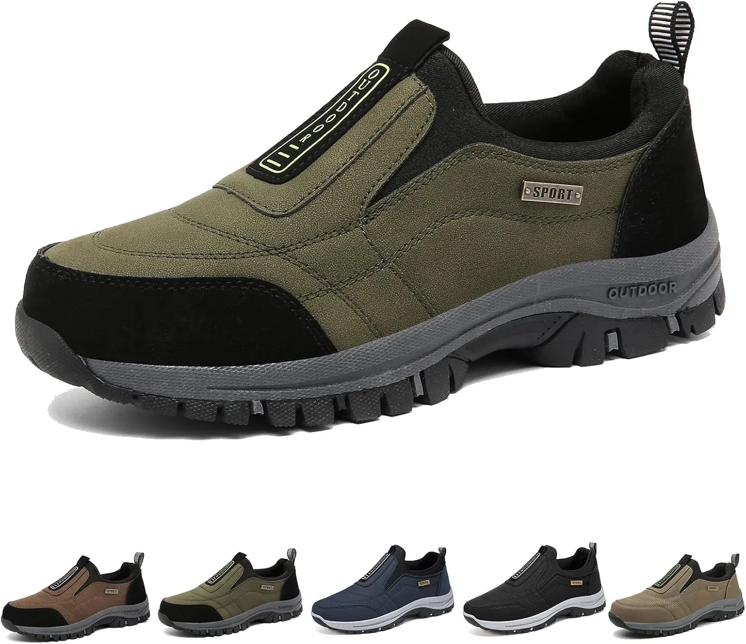 Men's Comfortable Waterproof Orthopedic Walking Shoes Hiking Shoes,Slip on Outdoor Non-Slip Shoes Casual Trail Shoes