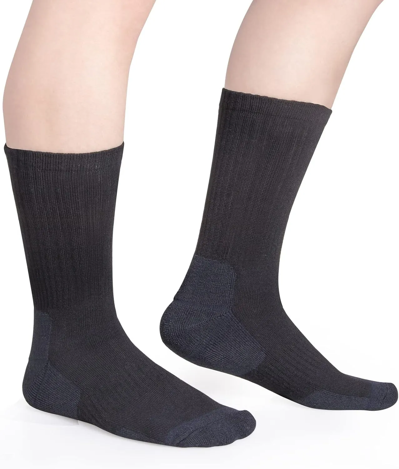 Men's Crew Socks Moisture Wicking Cushioned Performance Casual Everyday Work Training Athletic Socks For Men, 5 Pairs