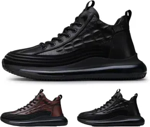Men's Crocodile Print Leather Sneakers,2025 New Crocodile Print, Non-Slip Fashion Casual Air-Cushioned Sneakers