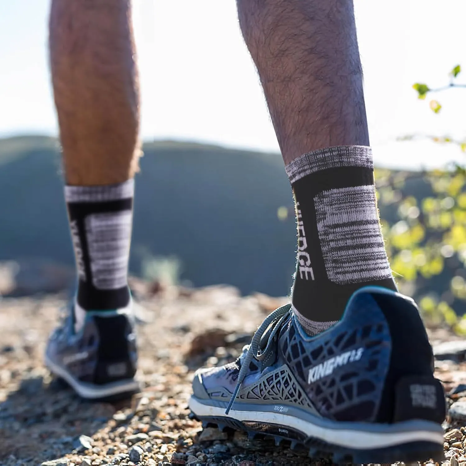 Mens Cushioned Casual Outdoor Hiking Athletic Crew Socks For Men, Sweat Wicking Cotton Everyday Work Socks, 5 Pairs