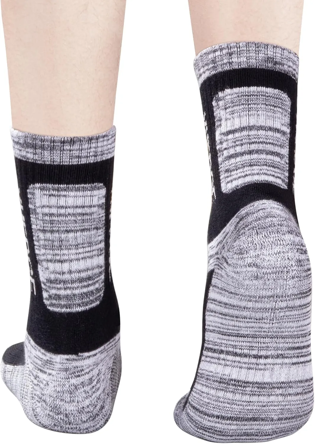 Mens Cushioned Casual Outdoor Hiking Athletic Crew Socks For Men, Sweat Wicking Cotton Everyday Work Socks, 5 Pairs