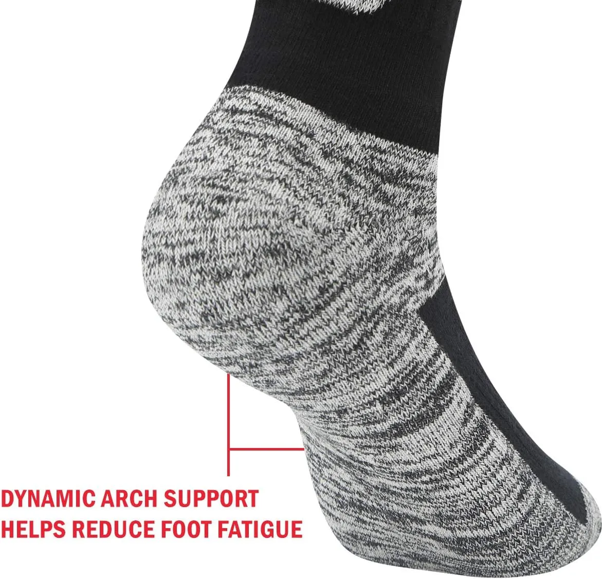 Mens Cushioned Casual Outdoor Hiking Athletic Crew Socks For Men, Sweat Wicking Cotton Everyday Work Socks, 5 Pairs