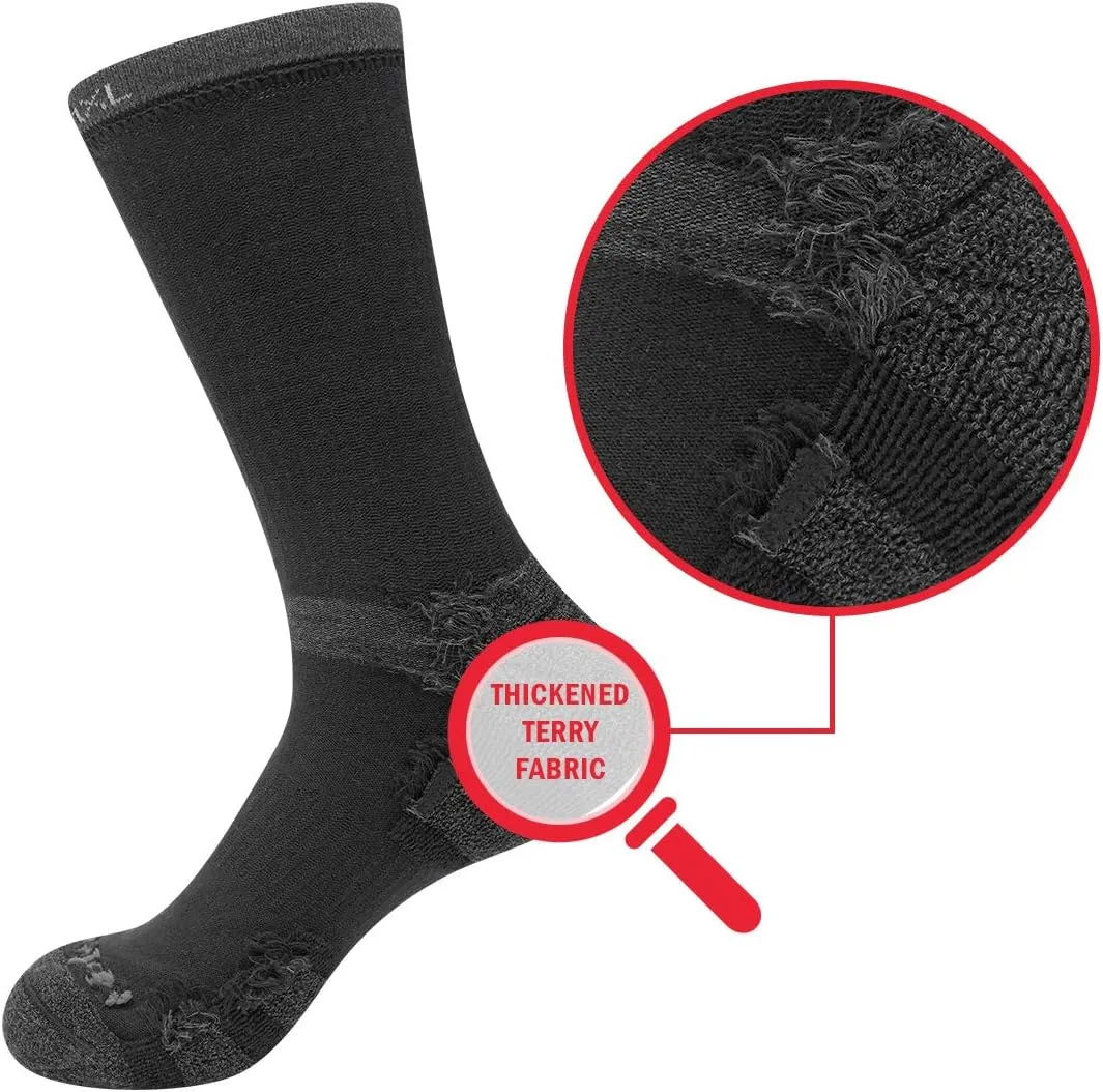 Men's Cushioned Outdoor Hiking Socks For Men, Sweat Wicking Cotton Casual Everyday Work Atheltic Crew Socks, 5 Pairs
