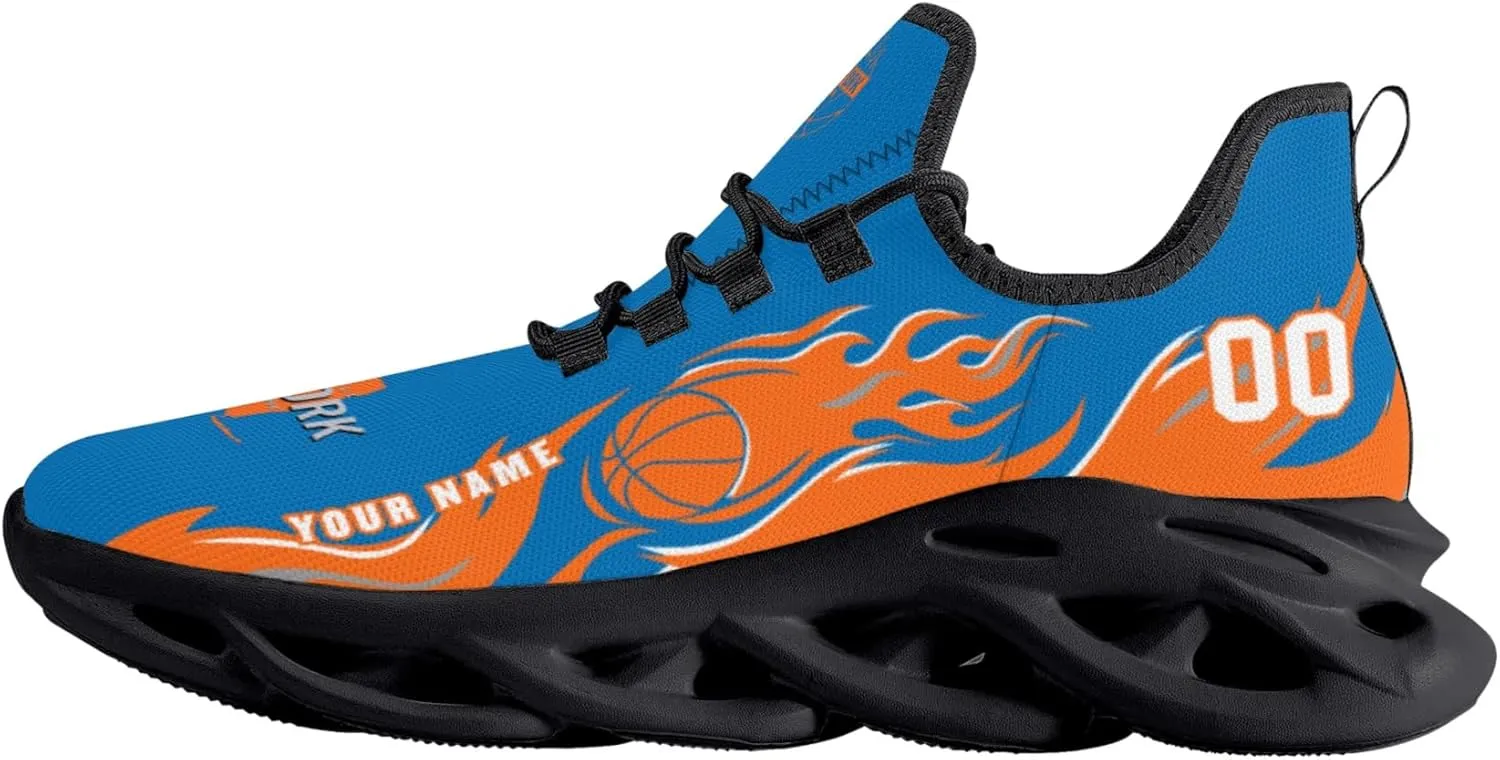 Men's Custom Basketball Flex Control Sneakers Personalized Breathable Fan Gift Name Number Workout Athletic Gym Slip-on Shoes