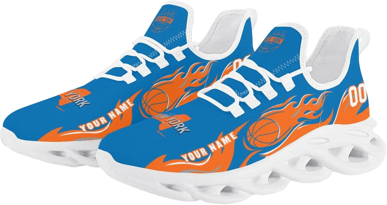 Men's Custom Basketball Flex Control Sneakers Personalized Breathable Fan Gift Name Number Workout Athletic Gym Slip-on Shoes