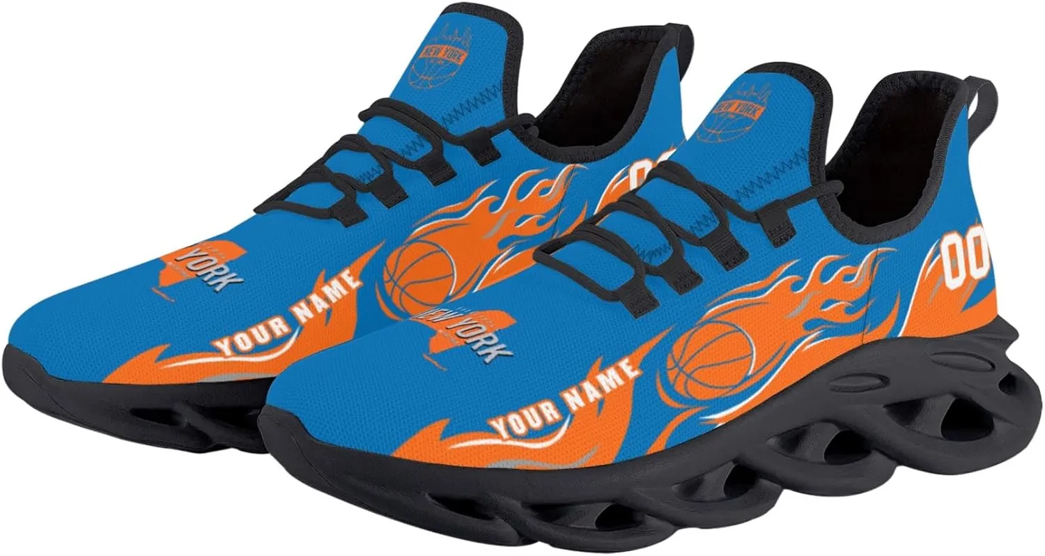 Men's Custom Basketball Flex Control Sneakers Personalized Breathable Fan Gift Name Number Workout Athletic Gym Slip-on Shoes