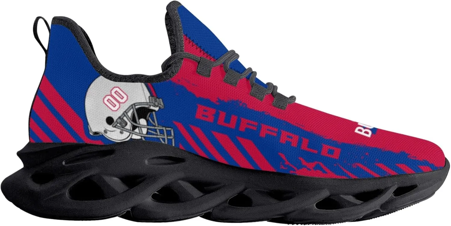 Men's Custom Football Flex Control Sneakers Personalized Breathable Fan Gift Name Number Workout Athletic Gym Slip-on Shoes