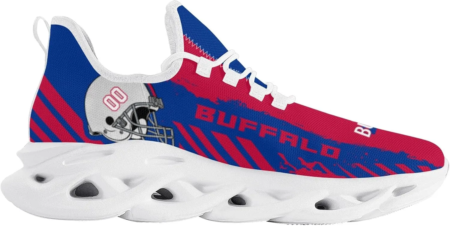 Men's Custom Football Flex Control Sneakers Personalized Breathable Fan Gift Name Number Workout Athletic Gym Slip-on Shoes