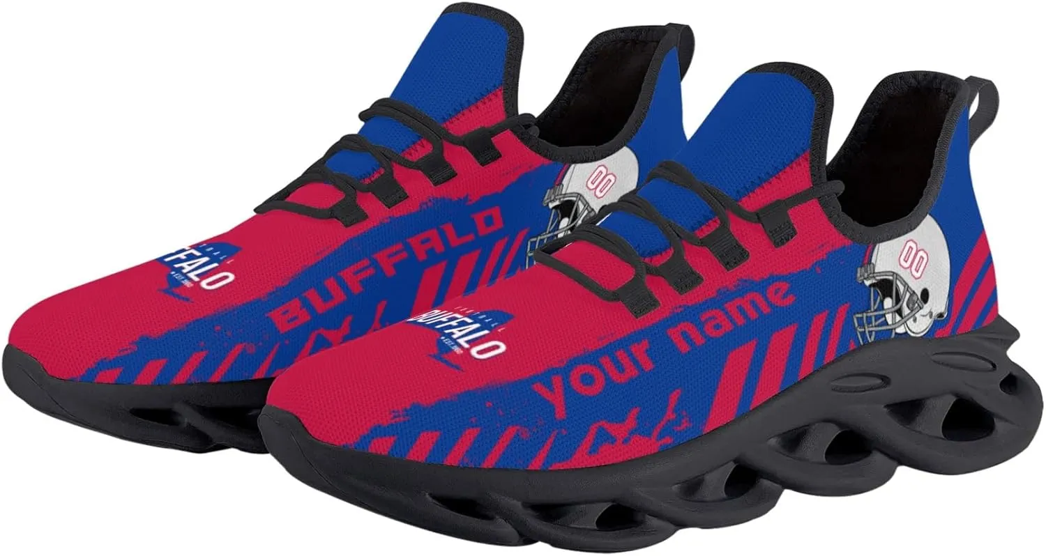Men's Custom Football Flex Control Sneakers Personalized Breathable Fan Gift Name Number Workout Athletic Gym Slip-on Shoes