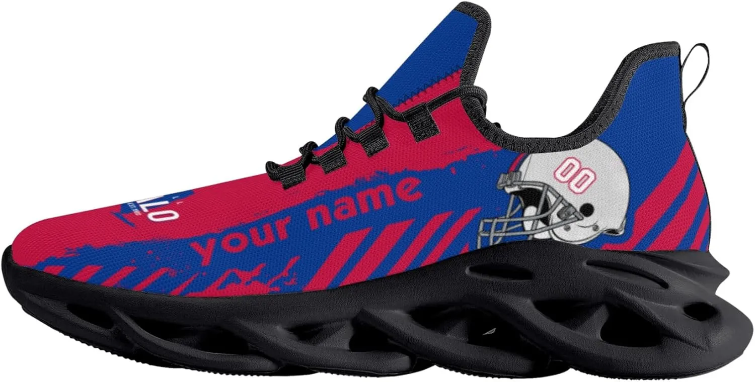 Men's Custom Football Flex Control Sneakers Personalized Breathable Fan Gift Name Number Workout Athletic Gym Slip-on Shoes