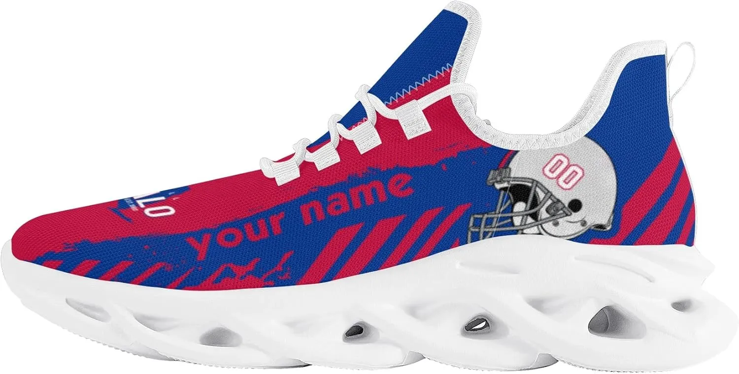 Men's Custom Football Flex Control Sneakers Personalized Breathable Fan Gift Name Number Workout Athletic Gym Slip-on Shoes