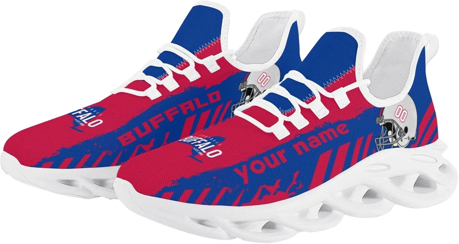 Men's Custom Football Flex Control Sneakers Personalized Breathable Fan Gift Name Number Workout Athletic Gym Slip-on Shoes