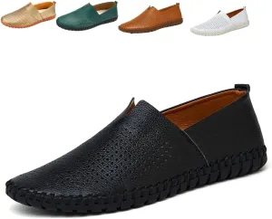 Men's Driving Loafers Leather Casual Slip On Shoes