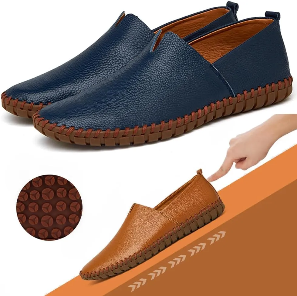 Men's Driving Loafers Leather Casual Slip On Shoes