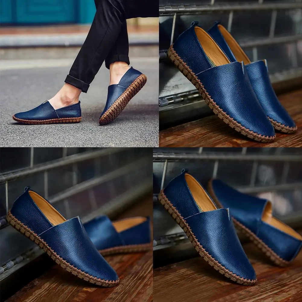 Men's Driving Loafers Leather Casual Slip On Shoes