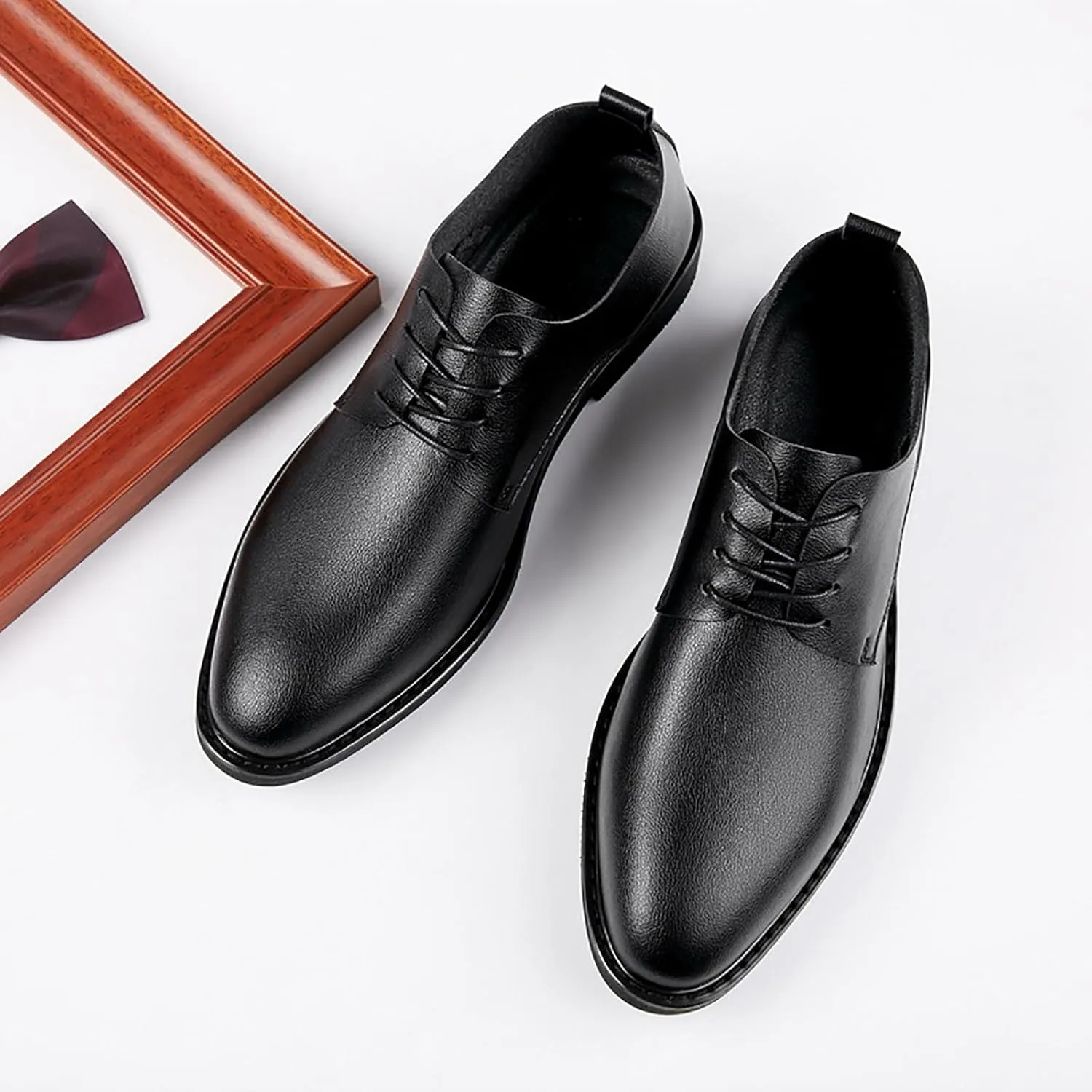 Men's Genuine Cowhide Leather Anti-Slip Rubber Sole Lightweight Casual Driving Shoes for Men, Breathable Cushioned Insole, Walking Shoes