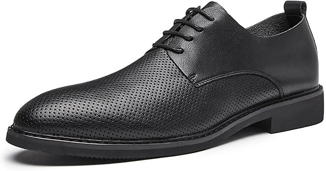 Men's Genuine Cowhide Leather Anti-Slip Rubber Sole Lightweight Casual Driving Shoes for Men, Breathable Cushioned Insole, Walking Shoes