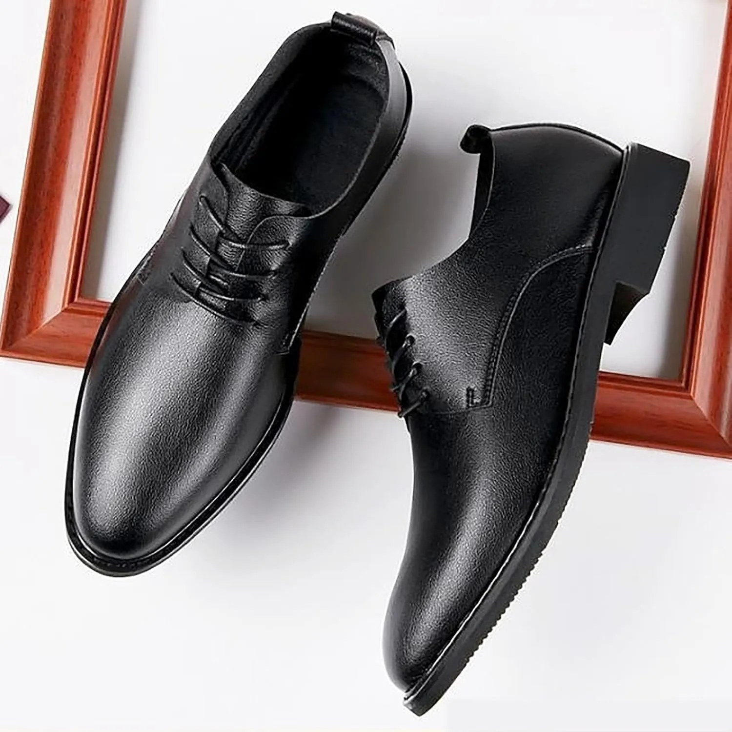 Men's Genuine Cowhide Leather Anti-Slip Rubber Sole Lightweight Casual Driving Shoes for Men, Breathable Cushioned Insole, Walking Shoes
