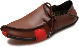 Men's Genuine Leather Slipper Loafers Flat Shoes Slip-Ons
