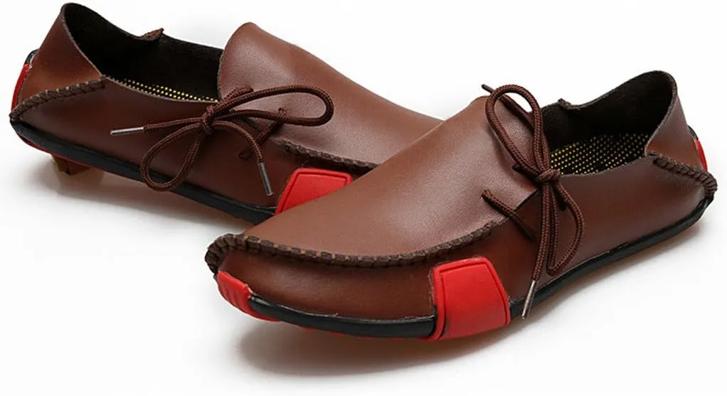 Men's Genuine Leather Slipper Loafers Flat Shoes Slip-Ons