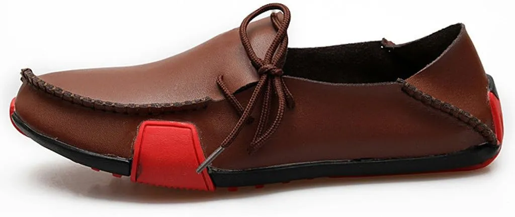 Men's Genuine Leather Slipper Loafers Flat Shoes Slip-Ons