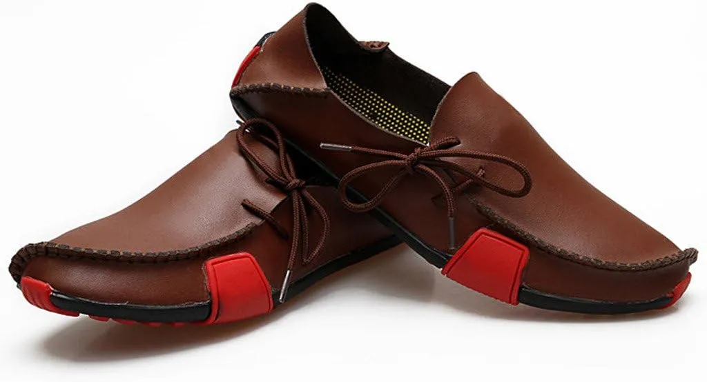 Men's Genuine Leather Slipper Loafers Flat Shoes Slip-Ons