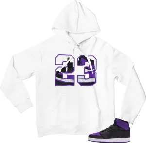 Men's Graphic Hoodie To Match Jordan 1 Purple Black Pullover