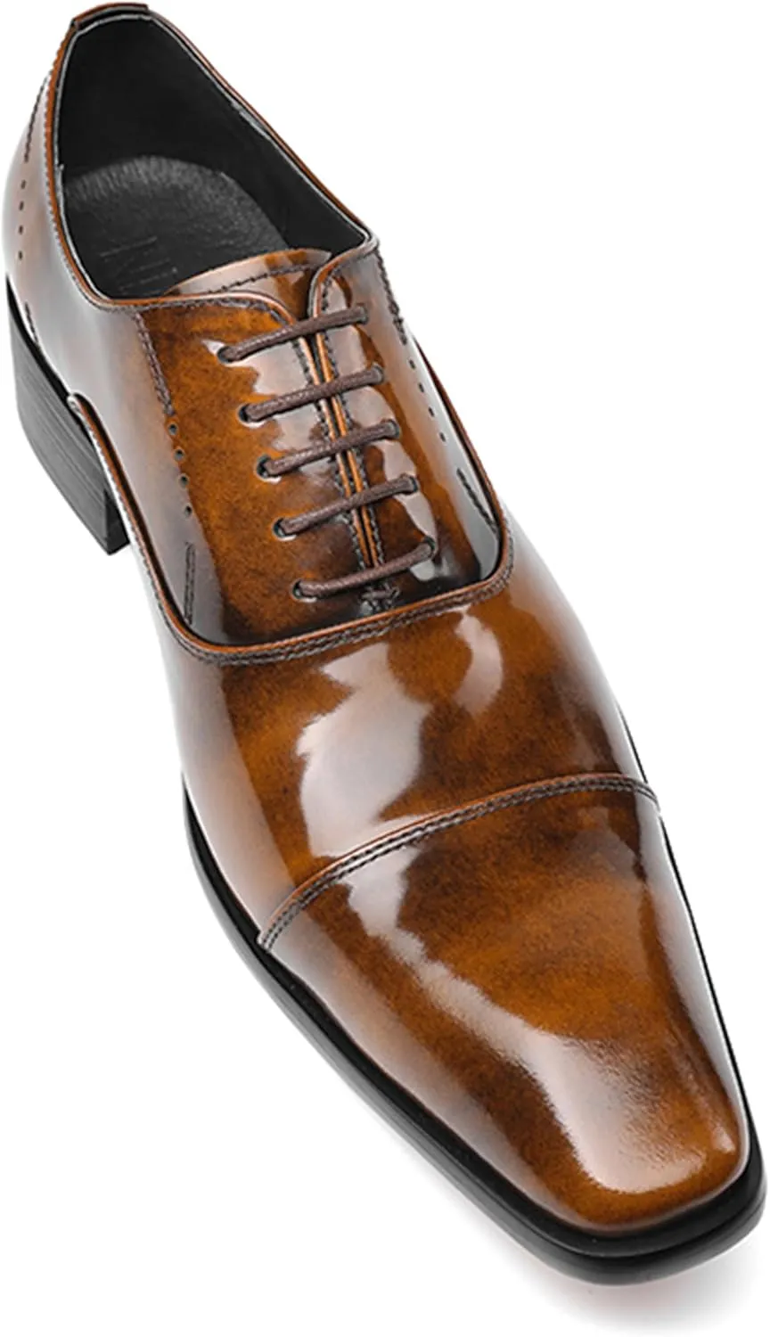 Men's Handcrafted Oxford Dress Shoes | Genuine Leather Brogue Derby for Business/Wedding/Tuxedo | Cushioned Outsole Formal Shoes | Prom & Casual Luxury Footwear
