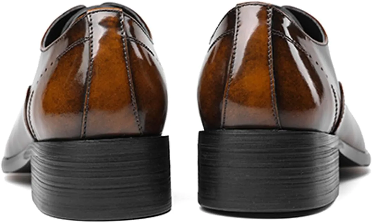 Men's Handcrafted Oxford Dress Shoes | Genuine Leather Brogue Derby for Business/Wedding/Tuxedo | Cushioned Outsole Formal Shoes | Prom & Casual Luxury Footwear