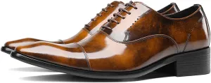 Men's Handcrafted Oxford Dress Shoes | Genuine Leather Brogue Derby for Business/Wedding/Tuxedo | Cushioned Outsole Formal Shoes | Prom & Casual Luxury Footwear