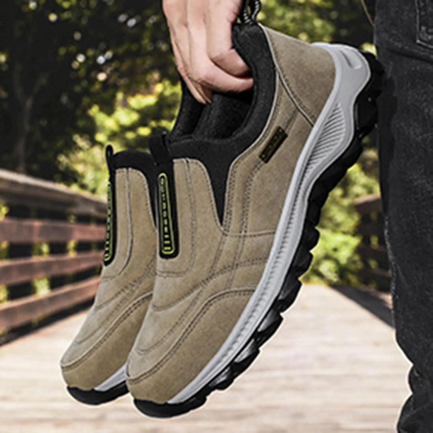 Men’s Hiking Shoes Breathable Lightweight Walking Shoes Slip on Workout Shoes for Trekking Camping Walking Fishing