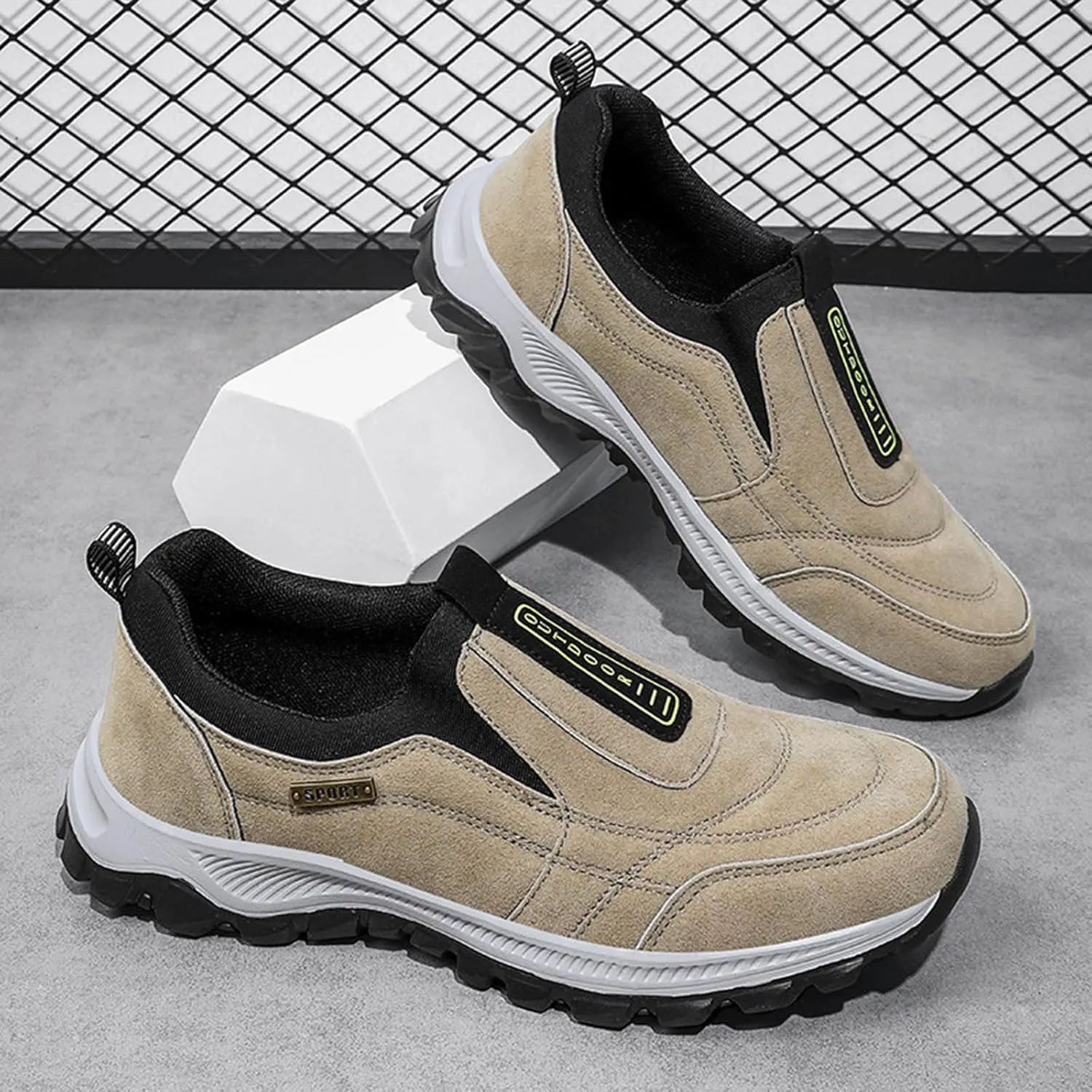 Men’s Hiking Shoes Breathable Lightweight Walking Shoes Slip on Workout Shoes for Trekking Camping Walking Fishing