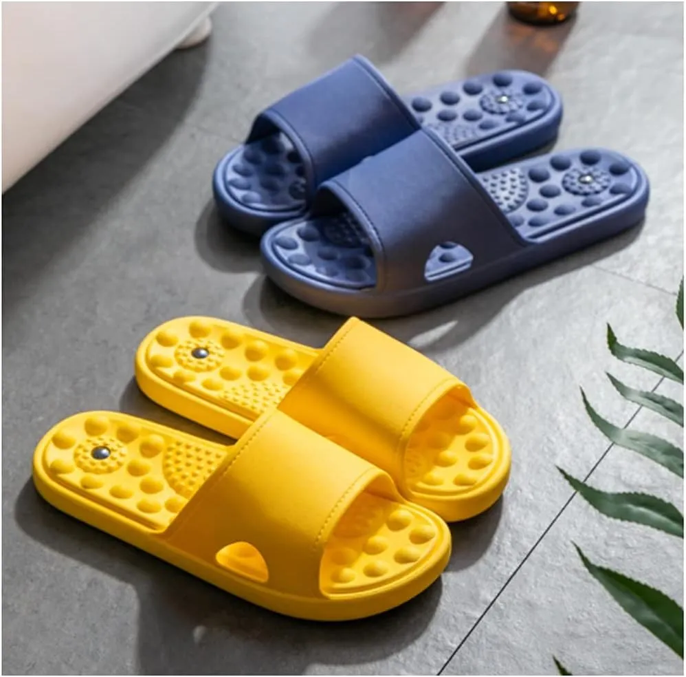 Mens House Slippers for Women, Sole Magnet Massage Slippers for Men and Women, Bathroom Quick-drying Sandals Couples Slippers Non-slip Bath Spa Shoes with Arch Support