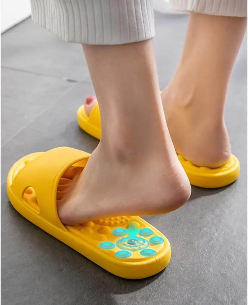 Mens House Slippers for Women, Sole Magnet Massage Slippers for Men and Women, Bathroom Quick-drying Sandals Couples Slippers Non-slip Bath Spa Shoes with Arch Support
