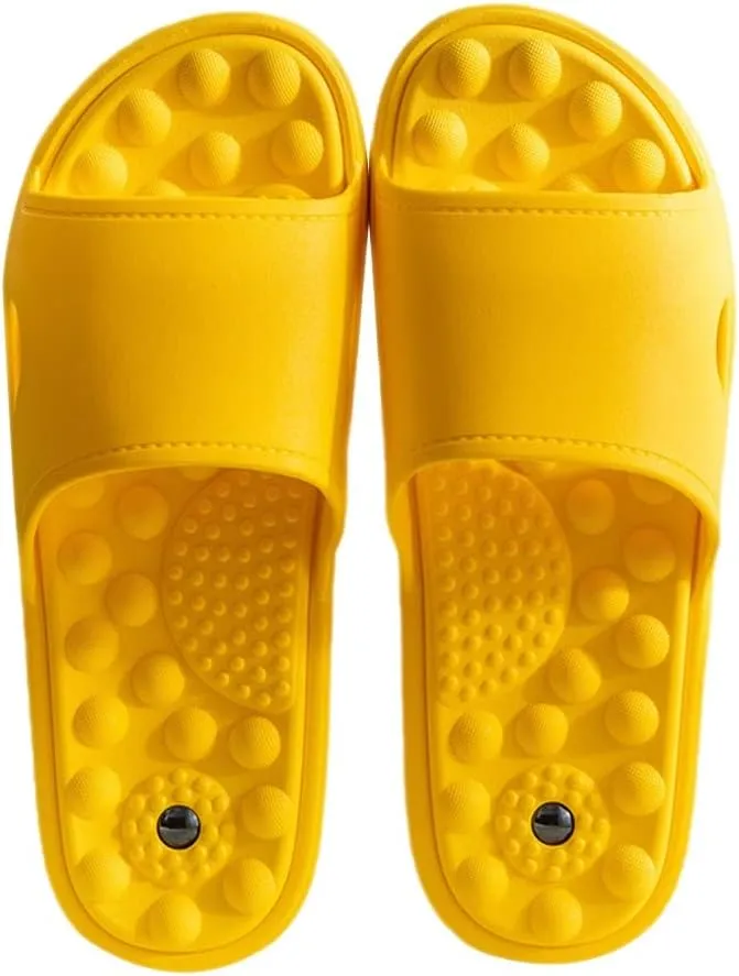 Mens House Slippers for Women, Sole Magnet Massage Slippers for Men and Women, Bathroom Quick-drying Sandals Couples Slippers Non-slip Bath Spa Shoes with Arch Support