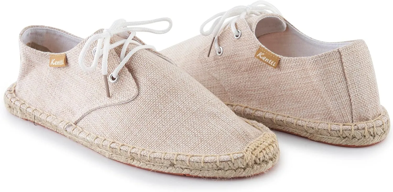 Men's Lace up Casual Canvas Slip on Flat Espadrille Shoes