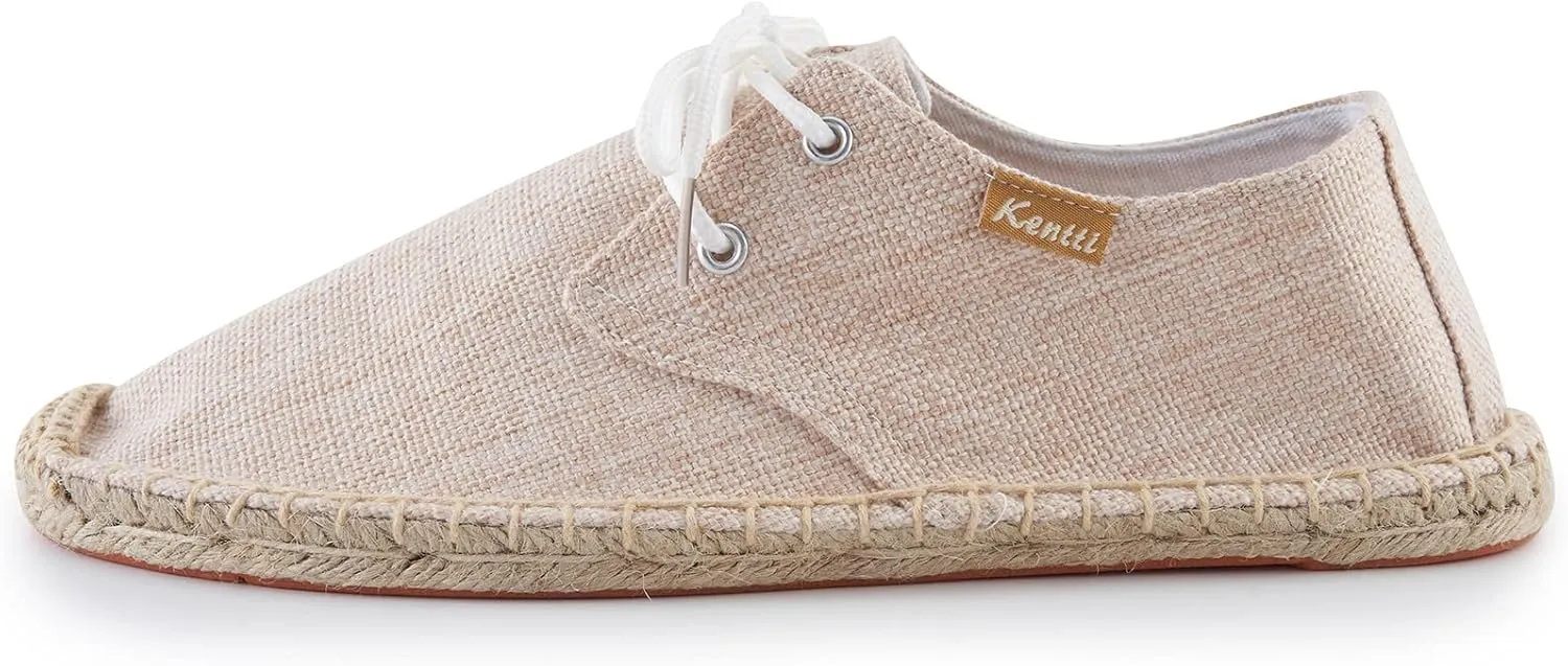 Men's Lace up Casual Canvas Slip on Flat Espadrille Shoes