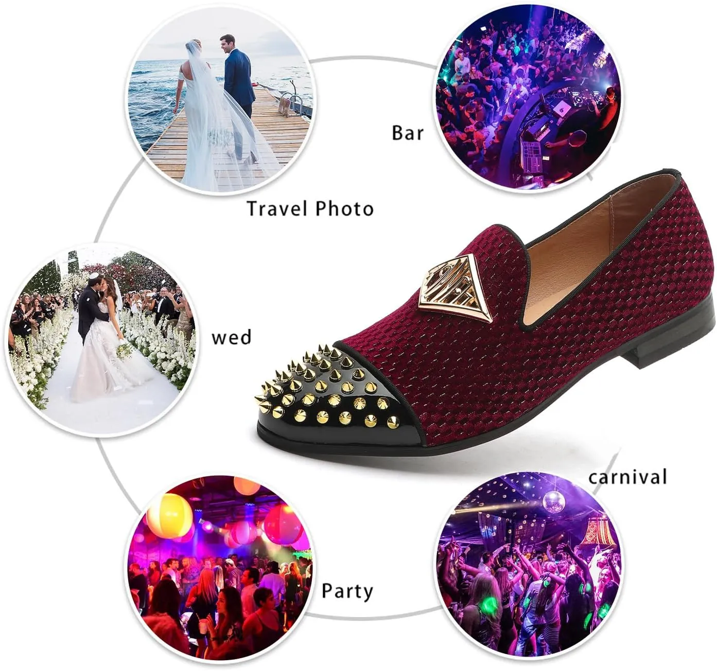 Mens Leopard Loafers Leather Embroidery Spiked Slip on Dress Shoes Slipper Luxury Fashion Penny Prom