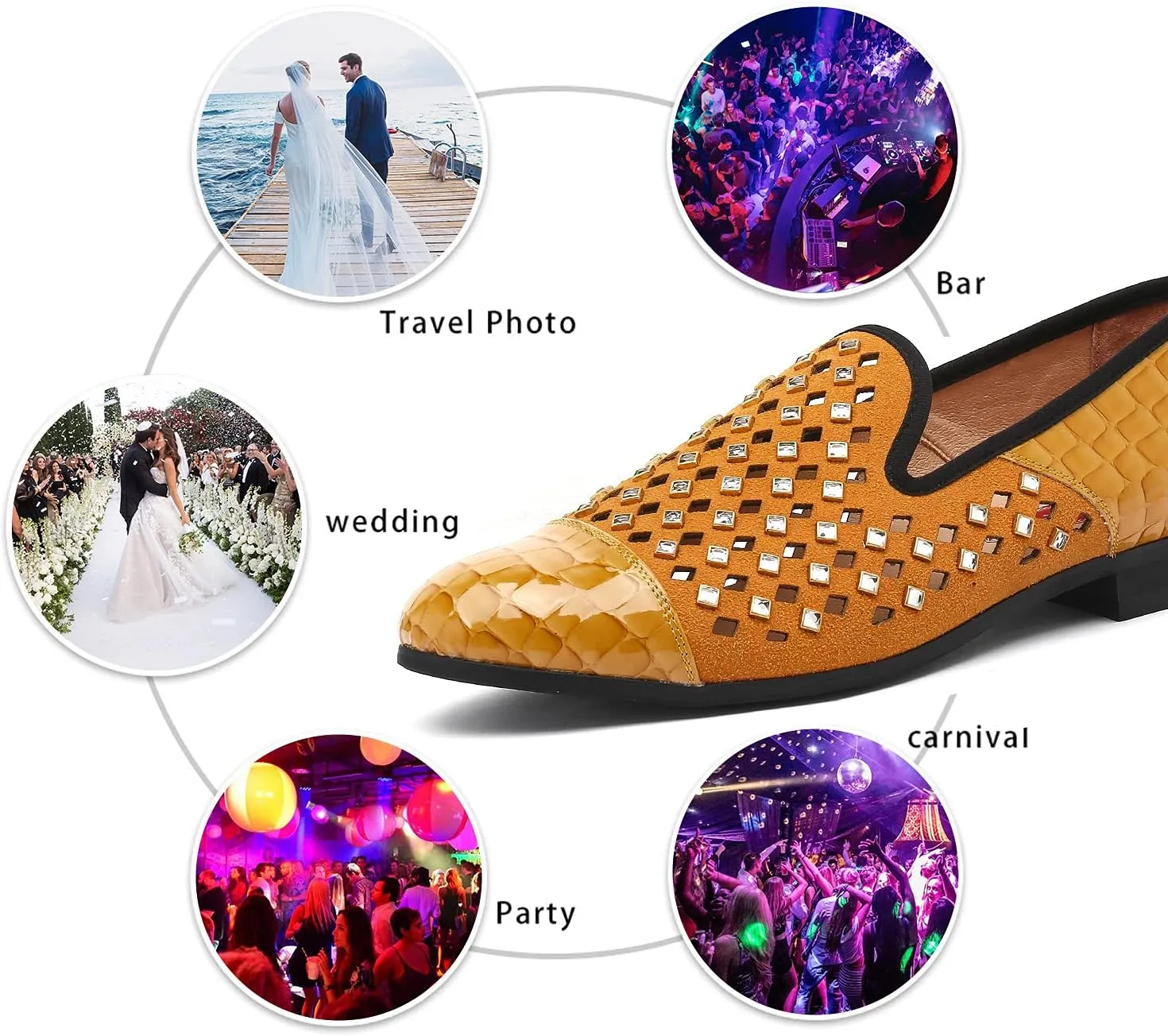 Mens Leopard Loafers Leather Embroidery Spiked Slip on Dress Shoes Slipper Luxury Fashion Penny Prom
