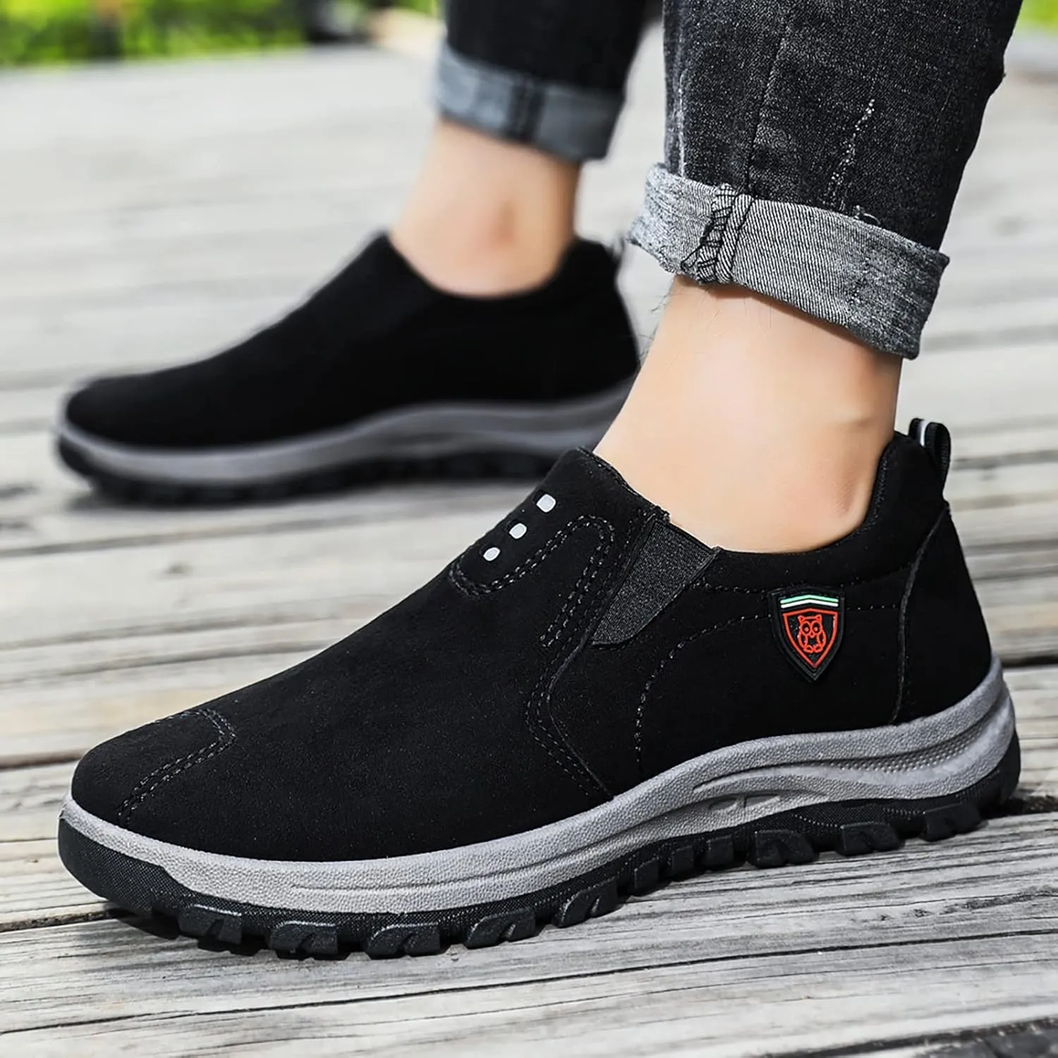 Men's New Pure Color Suede Fashion Casual Sports Shoes in Spring and Autumn Mens Sneaker Boots Low Top Men's Sandals Men Shoe