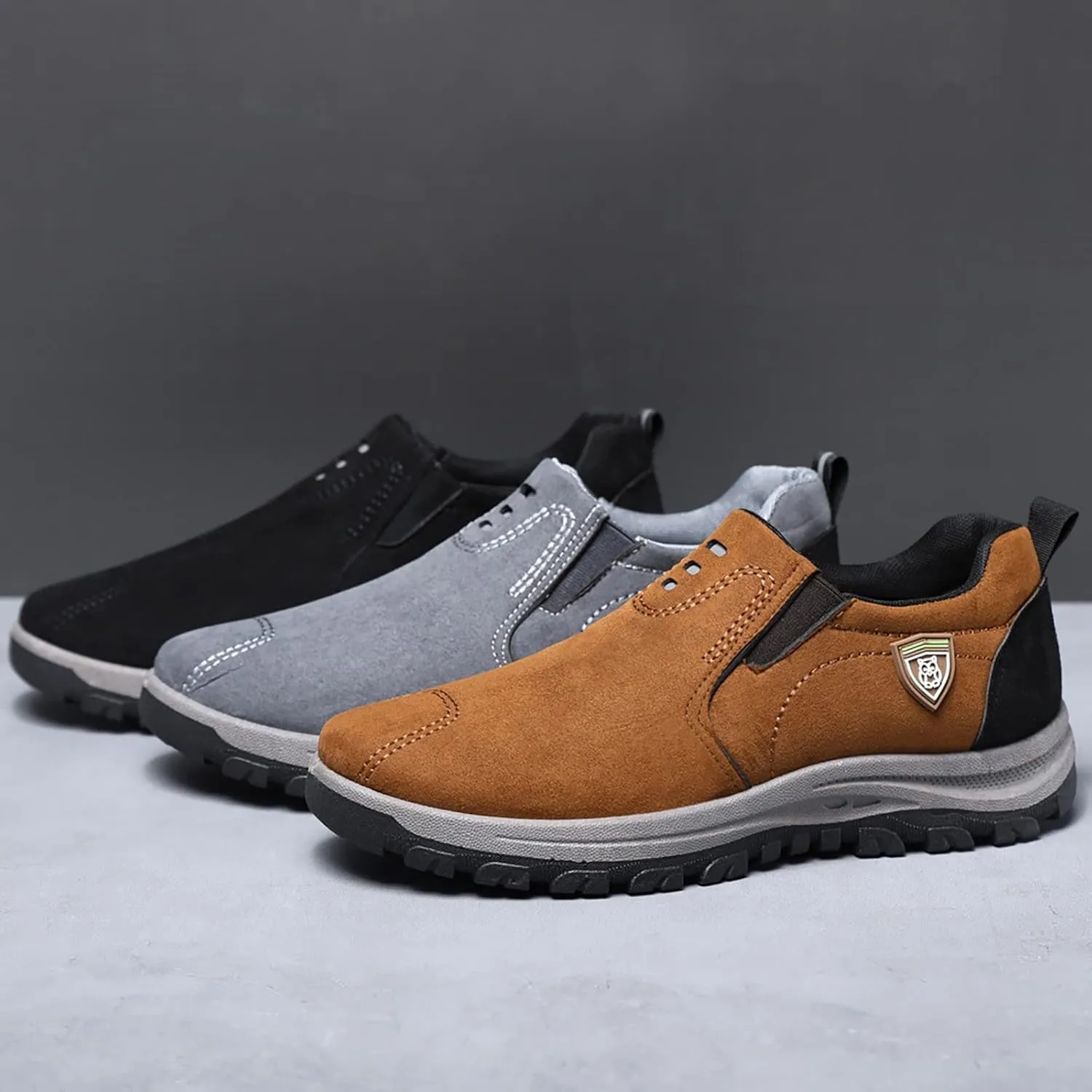 Men's New Pure Color Suede Fashion Casual Sports Shoes in Spring and Autumn Mens Sneaker Boots Low Top Men's Sandals Men Shoe