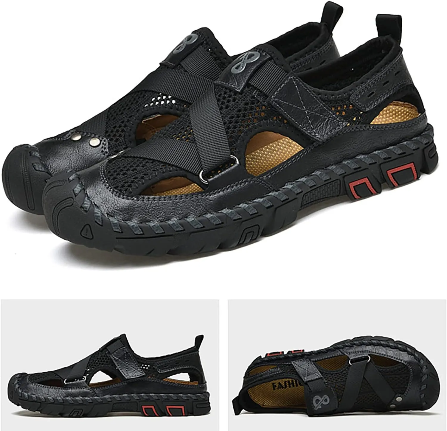 Men's Sandals 2024 New Summer Sandals For Men's Breathable Korean Edition Slip On Cowhide Beach Leather Shoes