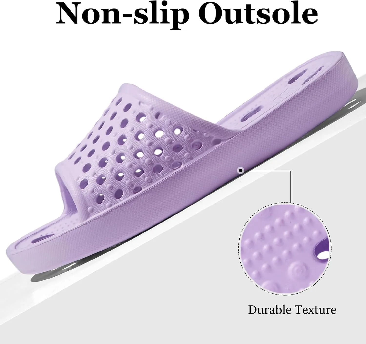 Mens Shower Shoes With Holes Dry Quickly Bath Slippers Womens Non Slip Indoor Home Bedroom Pool Spa Guest College Dorm