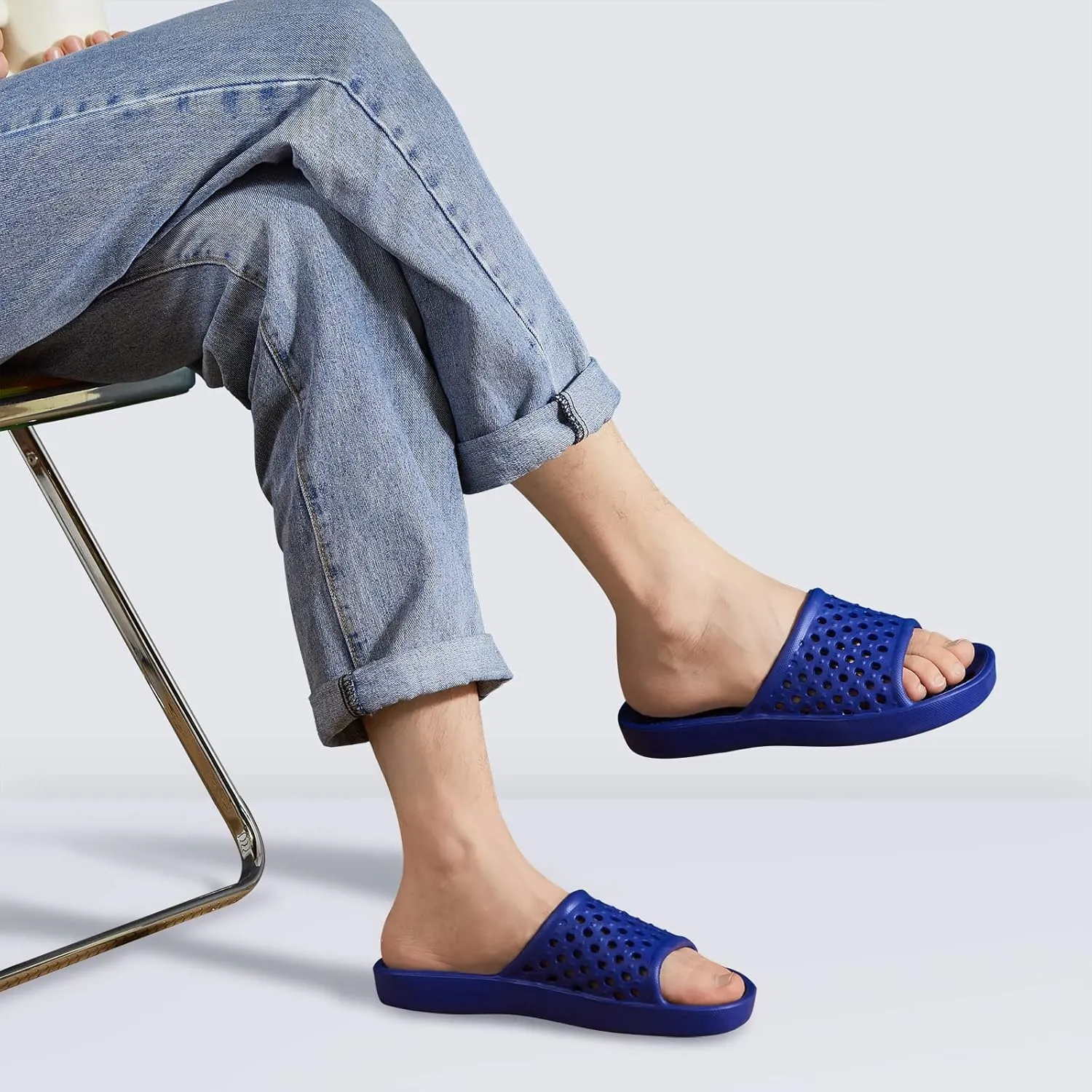 Mens Shower Shoes With Holes Dry Quickly Bath Slippers Womens Non Slip Indoor Home Bedroom Pool Spa Guest College Dorm