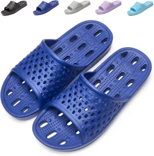 Mens Shower Shoes With Holes Dry Quickly Bath Slippers Womens Non Slip Indoor Home Bedroom Pool Spa Guest College Dorm