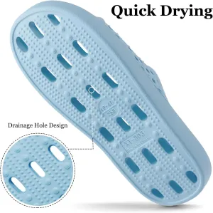 Mens Shower Shoes With Holes Dry Quickly Bath Slippers Womens Non Slip Indoor Home Bedroom Pool Spa Guest College Dorm